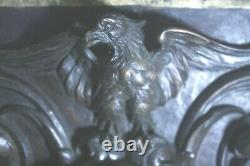 19thc Folk Art Carved Wood Panel Nude Boy Cherub Eagle East Lake Mask Scroll