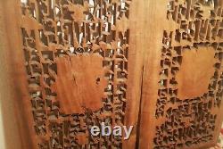 2 ANTIQUE chinese wood carved wall panel elegant hollywood regency museum art