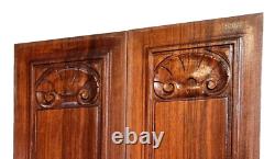 2 Acanthus leaf walnut carving panel 2354 Antique French architectural salvage