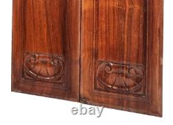 2 Acanthus leaf walnut carving panel 2354 Antique French architectural salvage