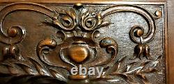 2 Decorative scroll leaf wood carving panel Antique french architectural salvage