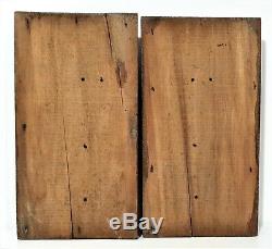 2 Farmhouse fruit shell wood carving panel antique french salvaged plaque sign