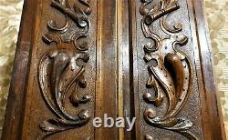 2 Griffin scroll leaf shield blazon panel Antique french architectural salvage