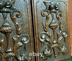 2 Griffin scroll leaves carving panel Antique french architectural salvage 13