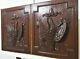 2 Hunting Trophy Decorative Carving Panel Antique French Architectural Salvage