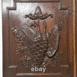 2 Hunting trophy decorative carving panel Antique french architectural salvage
