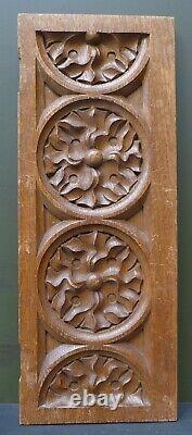 2 Nice Antique wood carving panels with a Gothic decor, Dutch, 19th. Century