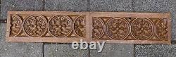 2 Nice Antique wood carving panels with a Gothic decor, Dutch, 19th. Century