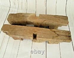 2 Piece Pair Old Vintage Wood Hand Carved Pair Window Wall Panel Brackets P3
