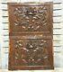 2 Scroll Leaves Wood Carving Panel Antique French Architectural Salvage 14x10
