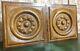 2 Diamond Rosette Wood Carving Panel Antique French Architectural Salvage 14