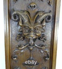 21 Antique French Panel Solid Walnut Wood Hand Carved Green Man -Renaissance1