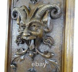 21 Antique French Panel Solid Walnut Wood Hand Carved Green Man -Renaissance1