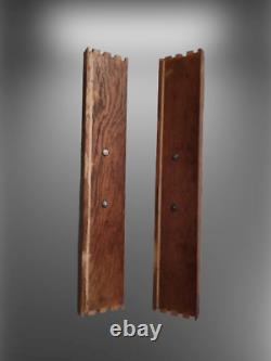 22 Antique Pair of French Carved Wood Oak Drawer Front Panel Salvage