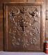 22 Tall French Antique Deep Carved Panel With Baccus/devil Face In Walnut Wood