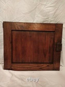 24 Antique French Gothic Architectural Panel Door Oak Wood Carved Salvage