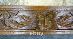 24. Antique French Hand Carved Drawer Front/Panel Solid Oak Wood Gothique