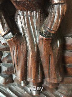 24334 French Antique Carved Wood Archtectural Panel Brittany 1900s