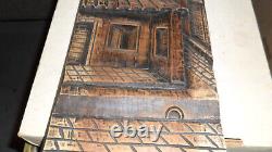 24x9 Brazilian Vile Wooden Hand Carved Wood Art Panel by Eduardo