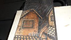 24x9 Brazilian Vile Wooden Hand Carved Wood Art Panel by Eduardo