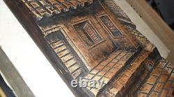 24x9 Brazilian Vile Wooden Hand Carved Wood Art Panel by Eduardo