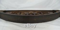 26. Antique French Carved Wood Architectural Pediment Panel solid Oak