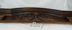 26. Antique French Carved Wood Architectural Pediment Panel solid Oak
