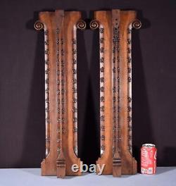 27 Tall Antique French Gothic Revival Panels in Solid Oak Wood with Carvings