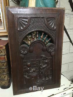 27518 French Antique Carved Wood Archtectural Panel Brittany 1880s