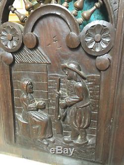 27518 French Antique Carved Wood Archtectural Panel Brittany 1880s