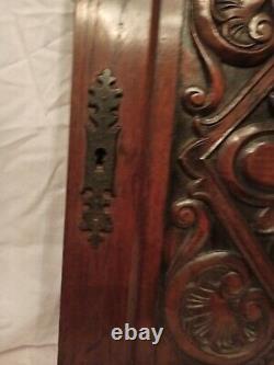 28 Antique French Gothic Architectural Panel Door Oak Wood Carved Salvage