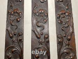 3 1800's antique carved wood architectural salvage cherub wall sculpture panels