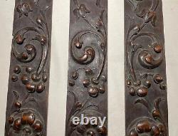 3 1800's antique carved wood architectural salvage cherub wall sculpture panels