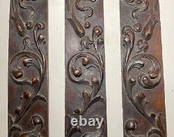 3 1800's antique carved wood architectural salvage cherub wall sculpture panels