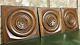 3 Rosette Circle Wood Carving Panel Antique French Architectural Salvage 12