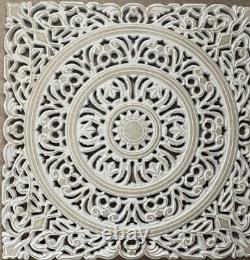 3 X Art Panels Fretwork Wall wood Ornament carved decor White modern design