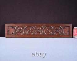 30 Wide Vintage French Gothic Revival Panel in Solid Oak Wood Mid 1900's