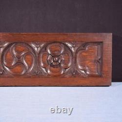 30 Wide Vintage French Gothic Revival Panel in Solid Oak Wood Mid 1900's