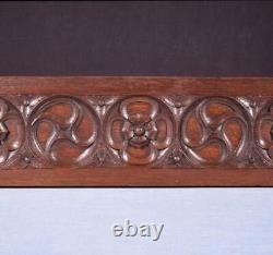 30 Wide Vintage French Gothic Revival Panel in Solid Oak Wood Mid 1900's