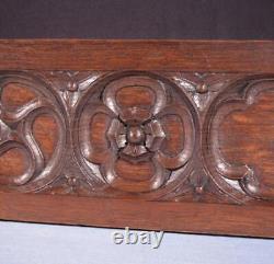 30 Wide Vintage French Gothic Revival Panel in Solid Oak Wood Mid 1900's