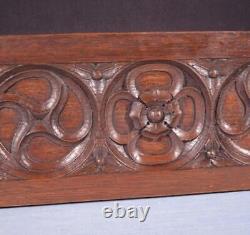 30 Wide Vintage French Gothic Revival Panel in Solid Oak Wood Mid 1900's