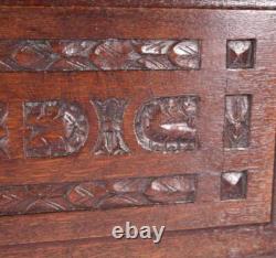 31 Wide Antique French Solid Oak Wood Highly Carved Panel Salvage