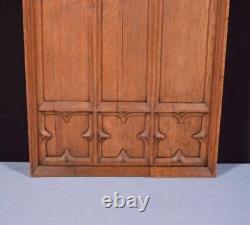 32 Tall French Antique Gothic Panel in Solid Oak Wood Salvage Late 1800's