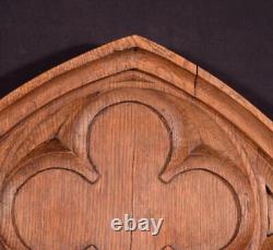 32 Tall French Antique Gothic Panel in Solid Oak Wood Salvage Late 1800's