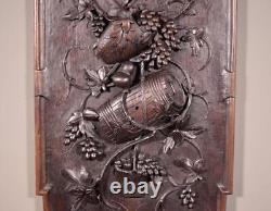 33 Tall Antique French Solid Oak Louis XVI Panel Highly Carved Harvest Theme