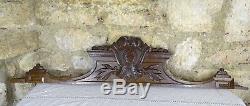 39. Antique French Carved Wood Architectural Pediment Panel Solid Oak