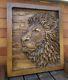 3d Wooden Picture Wood Carving Wall Art Handcarved Wood Carving Lion Wood Panel