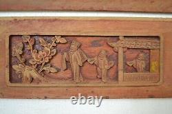3pcs of Chinese Antique Wood Carving Panel home Decor Wall art #122009