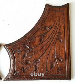 4 Antique carved wood corner panelApplique Onlay Furniture Architecture Paneling