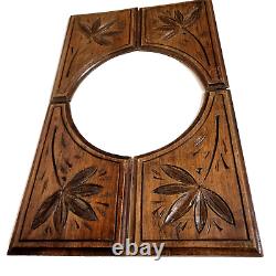 4 Flower branch wood carving panel 10.43 in Antique French architectural salvage